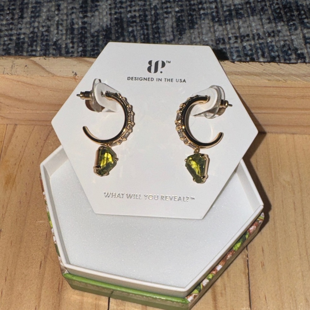 BP August ‘25 Gold and Green Earrings